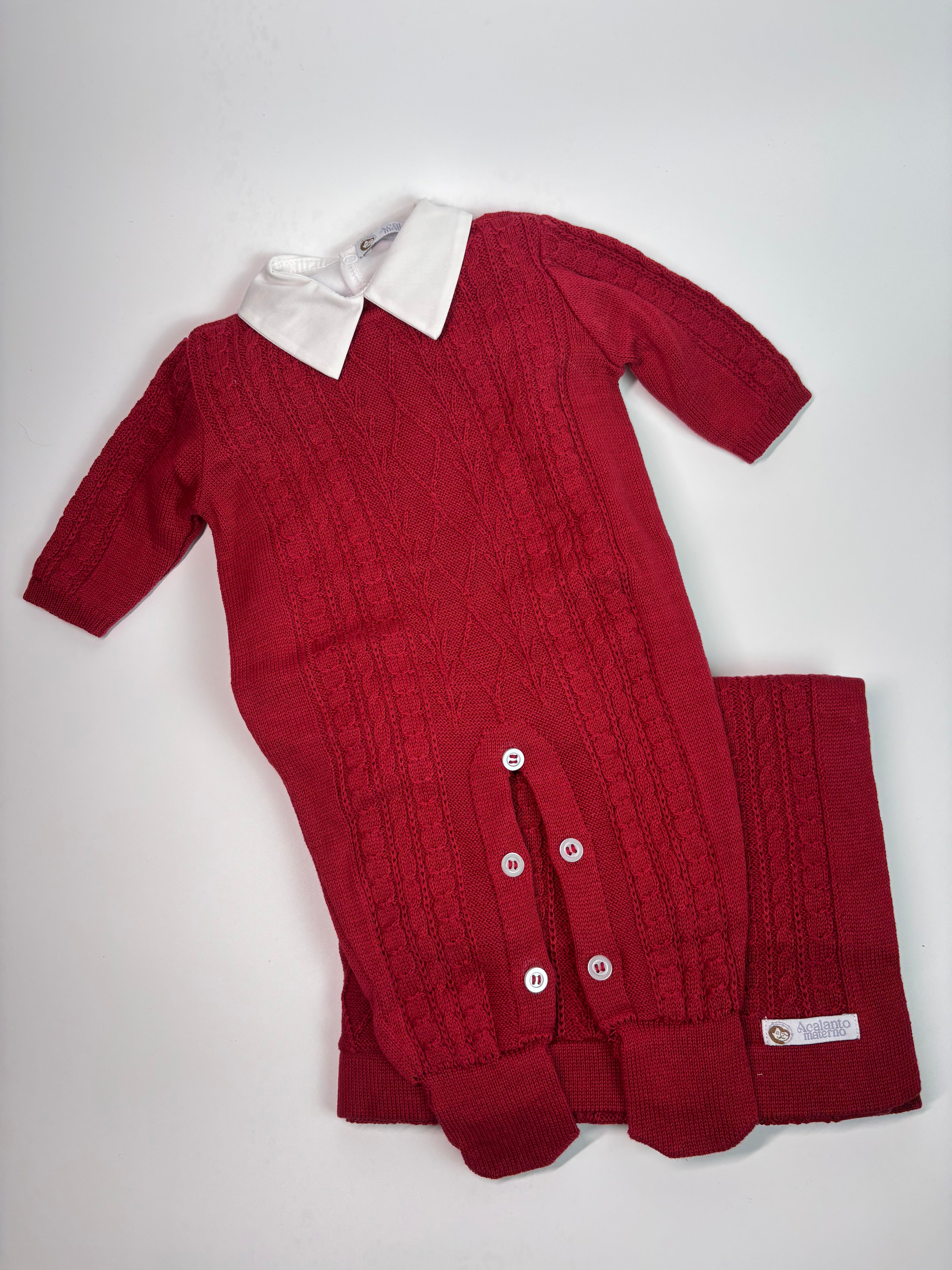 Conjunto Saída de Maternidade - Macacão Alecrim (Vermelho)