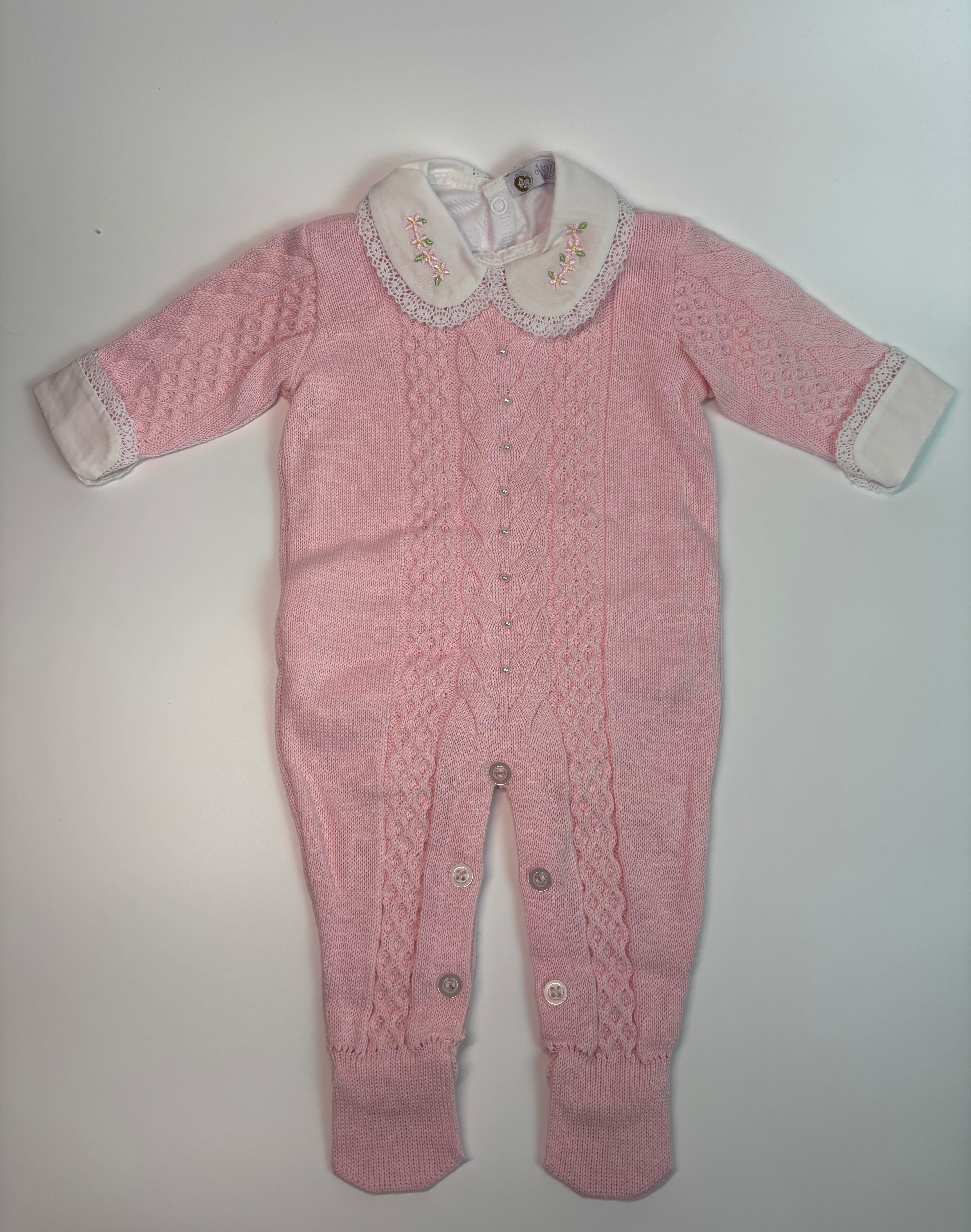 Conjunto Saída de Maternidade - Macacão Aimê (Rosa Bebê)