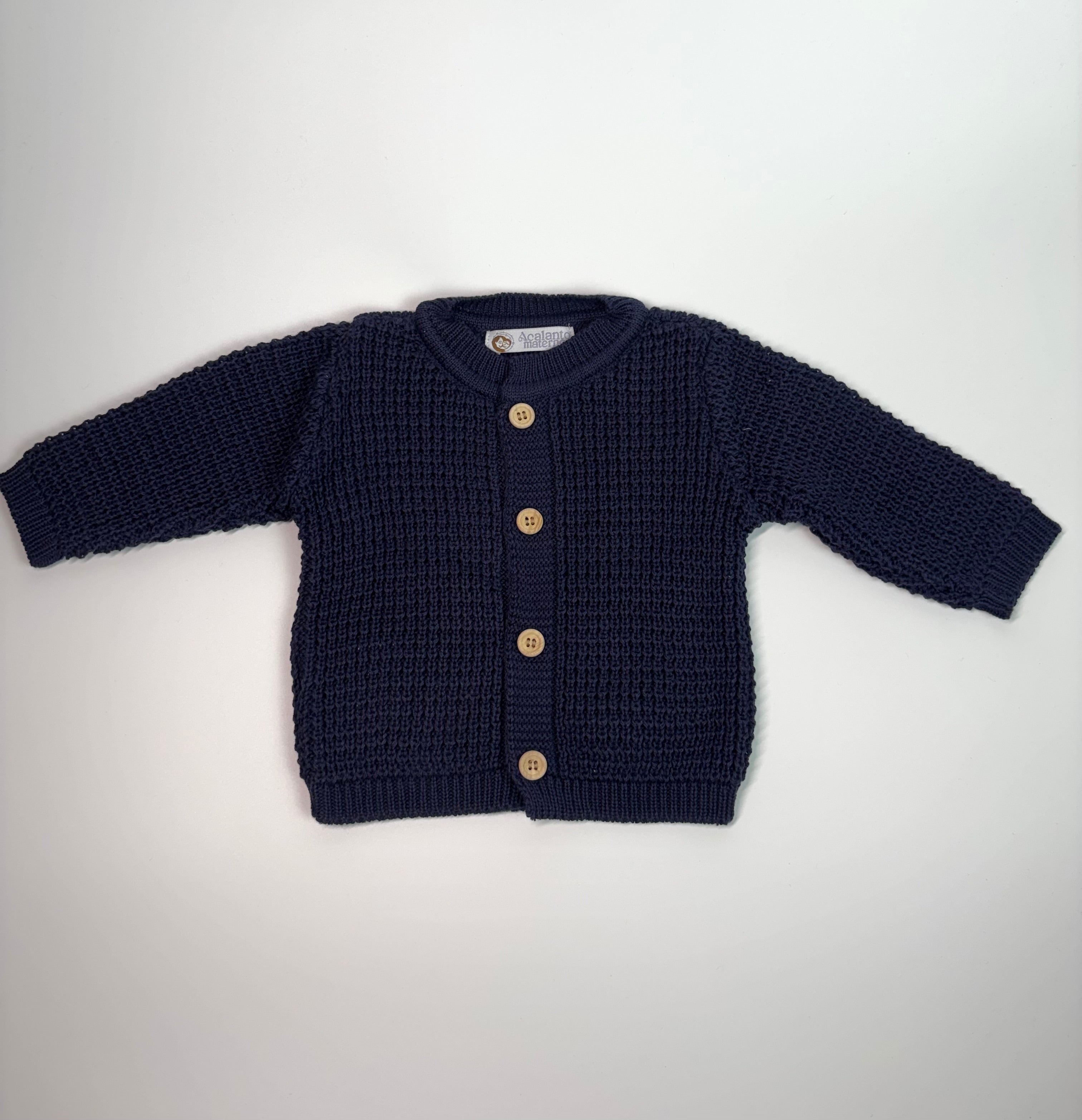 Conjunto Saída Maternidade + Manta - Jardineira com Pézinho (Azul marinho)