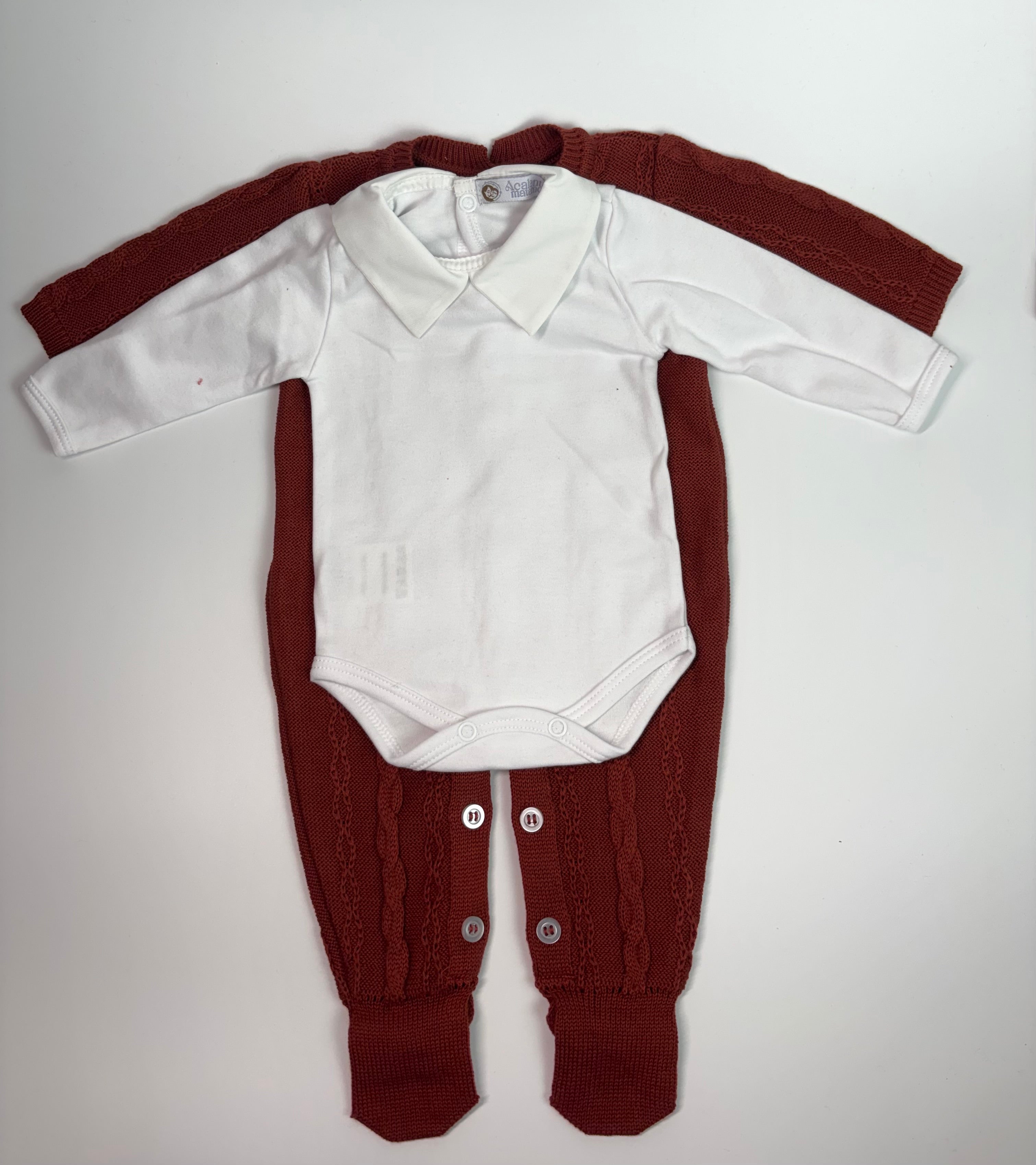 Conjunto Saída de Maternidade - Macacão Bambino (Terracota)
