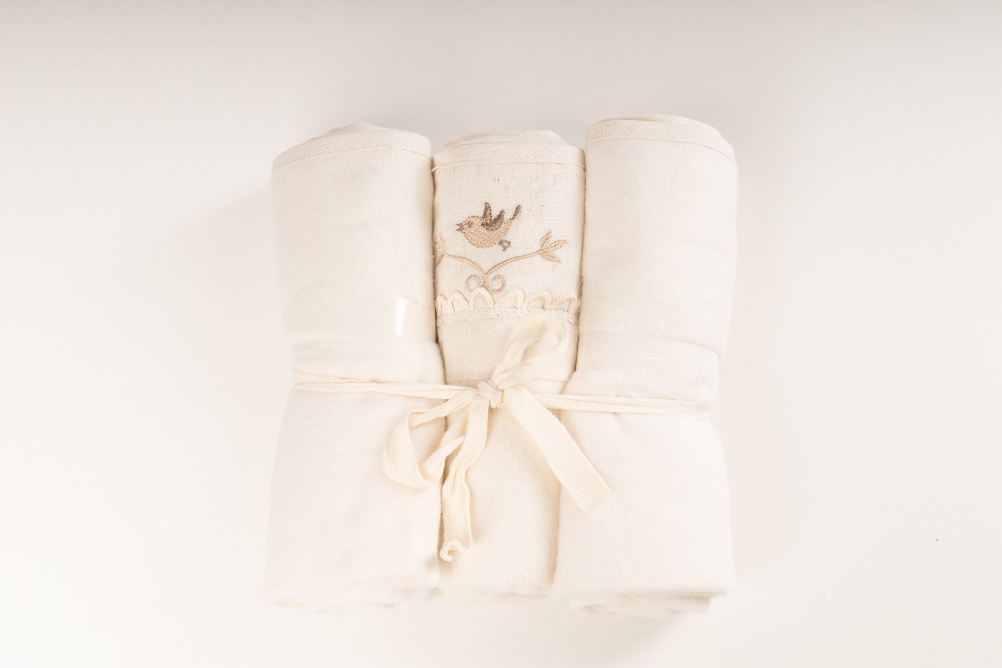 Cueiro flanelado Baby Joy 3 un. - PÁSSARO NATURAL