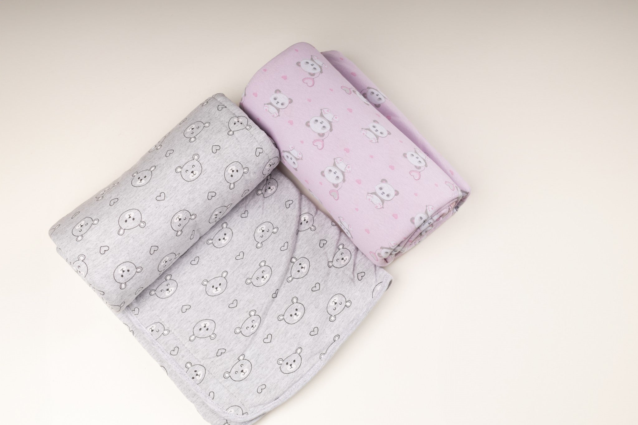 Edredom Malha Bublim - PANDA ROSA