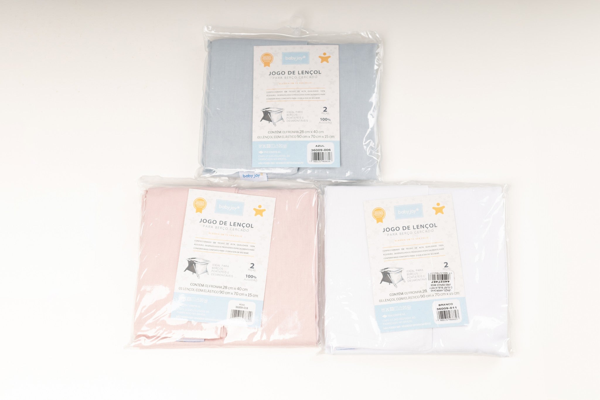 Jogo de lençol Baby Joy Clássicos Rolinho - BRANCO