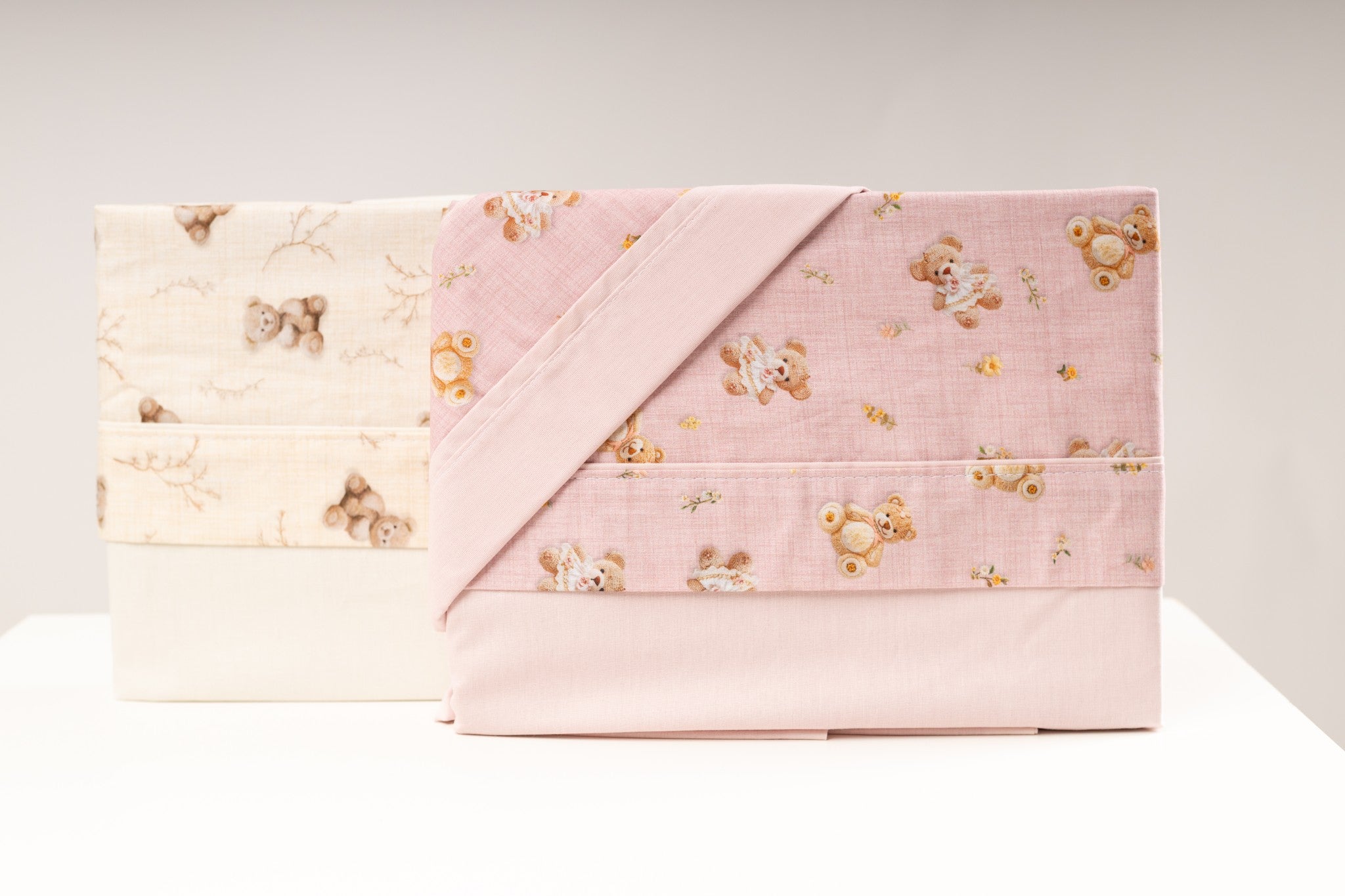 Jogo de lençol c/ elástico Baby Joy Fábula 3pc - URSA ROSA