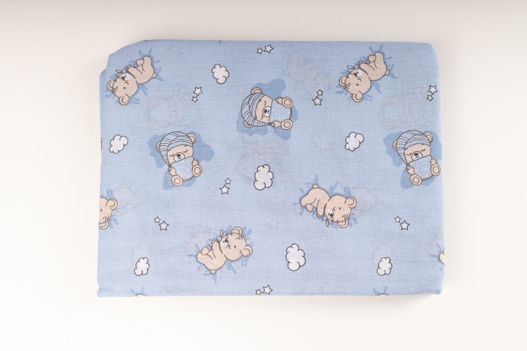 Jogo de lençol c/ elástico p/ berço Pixuxu - URSO AZUL