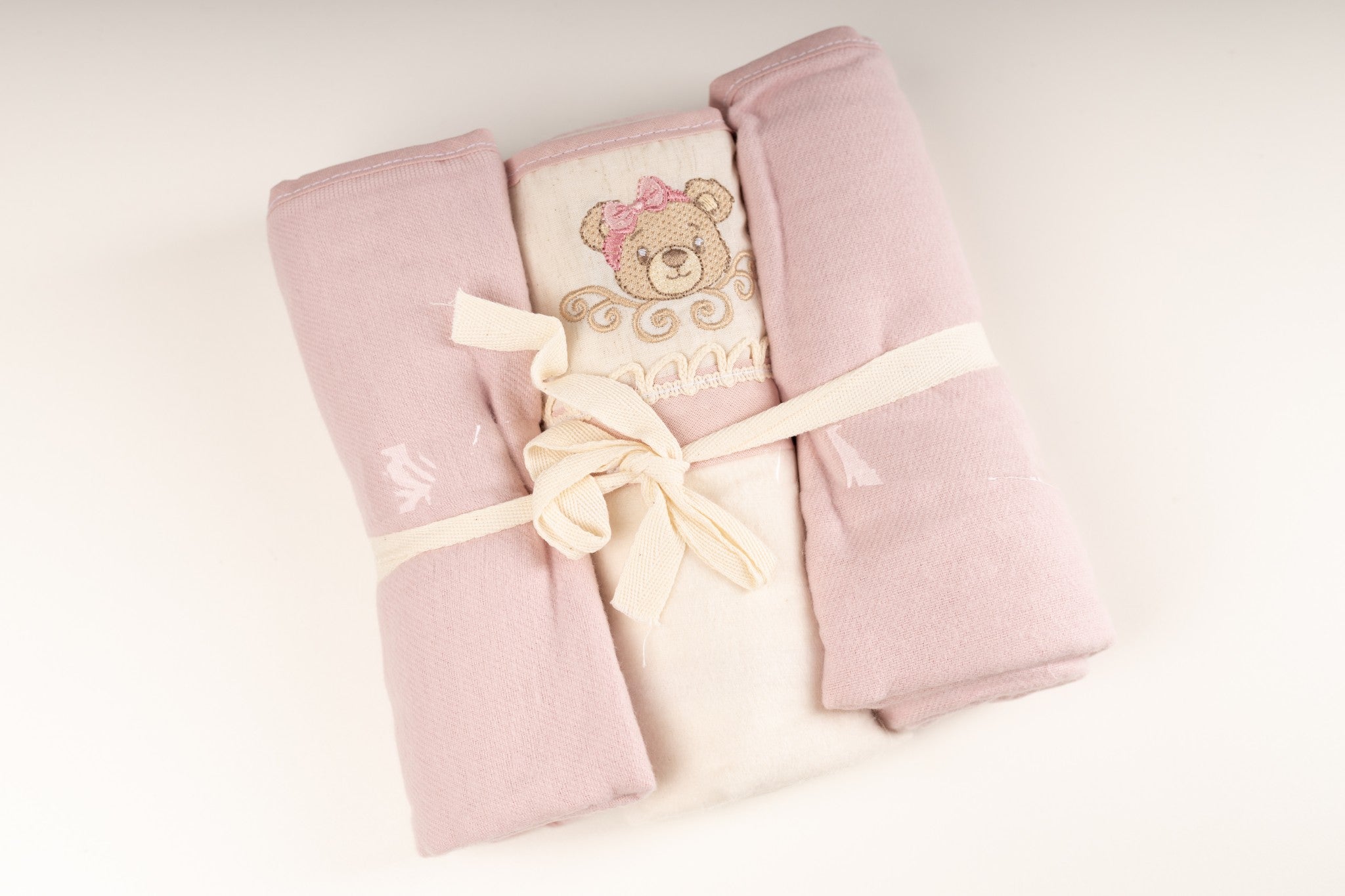 Cueiro flanelado Baby Joy 3 un. - URSA ROSA