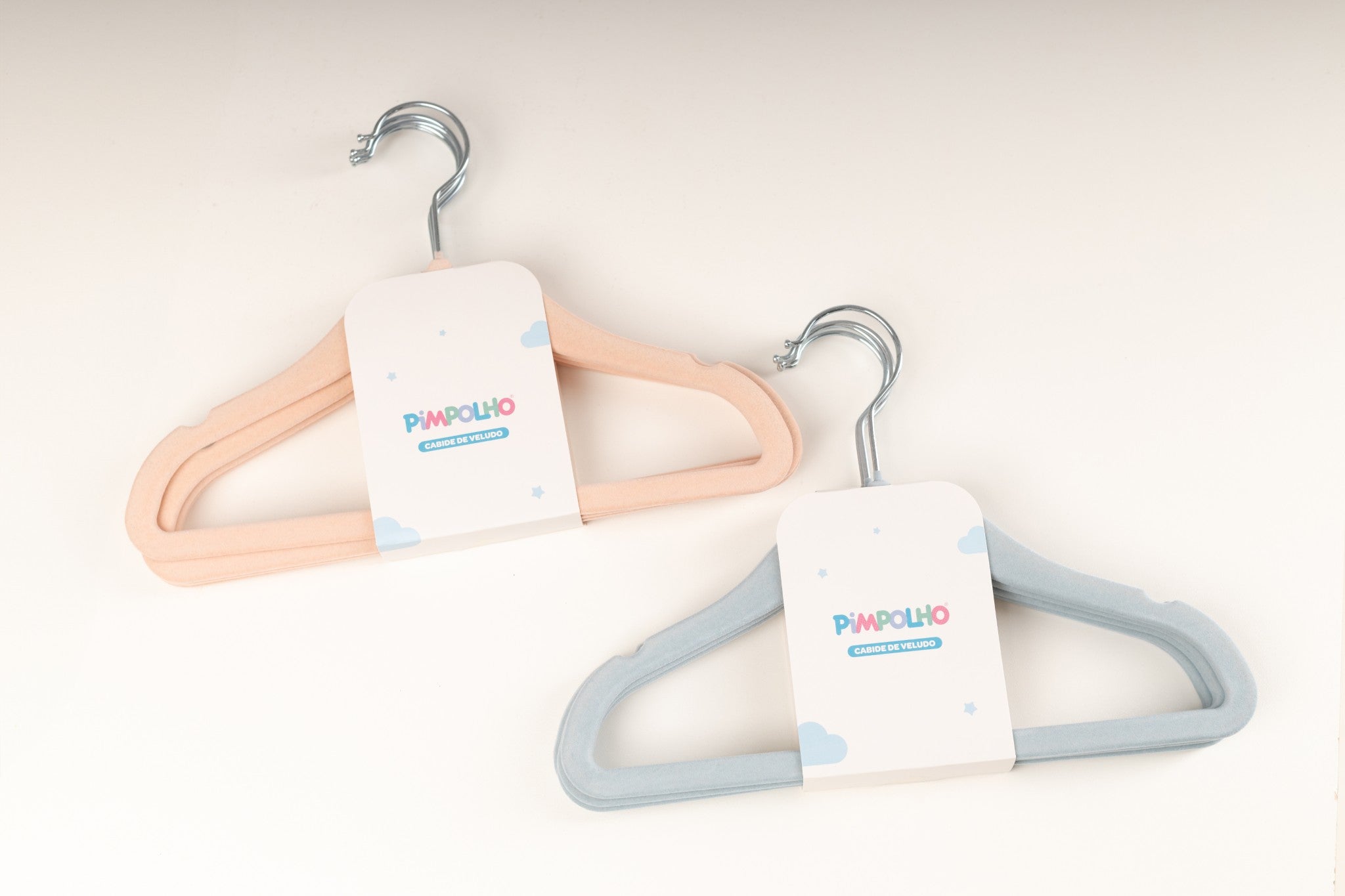 Cabide veludo infantil 5pç - ROSA