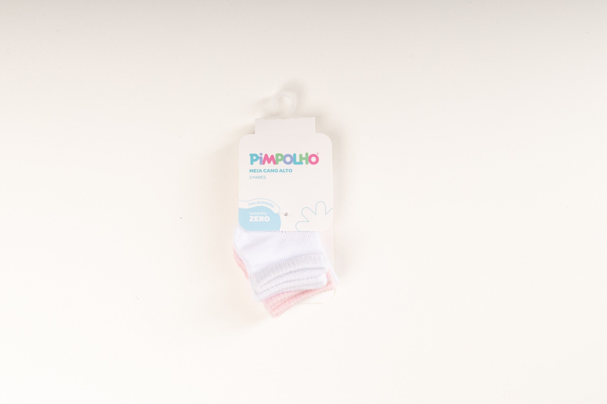 Kit meia lisa 3 pares tam. zero - BRANCA/AZUL/BRANCA
