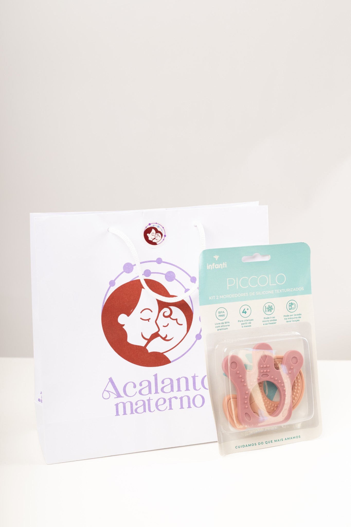 Kit 2 mordedores de silicone texturizado