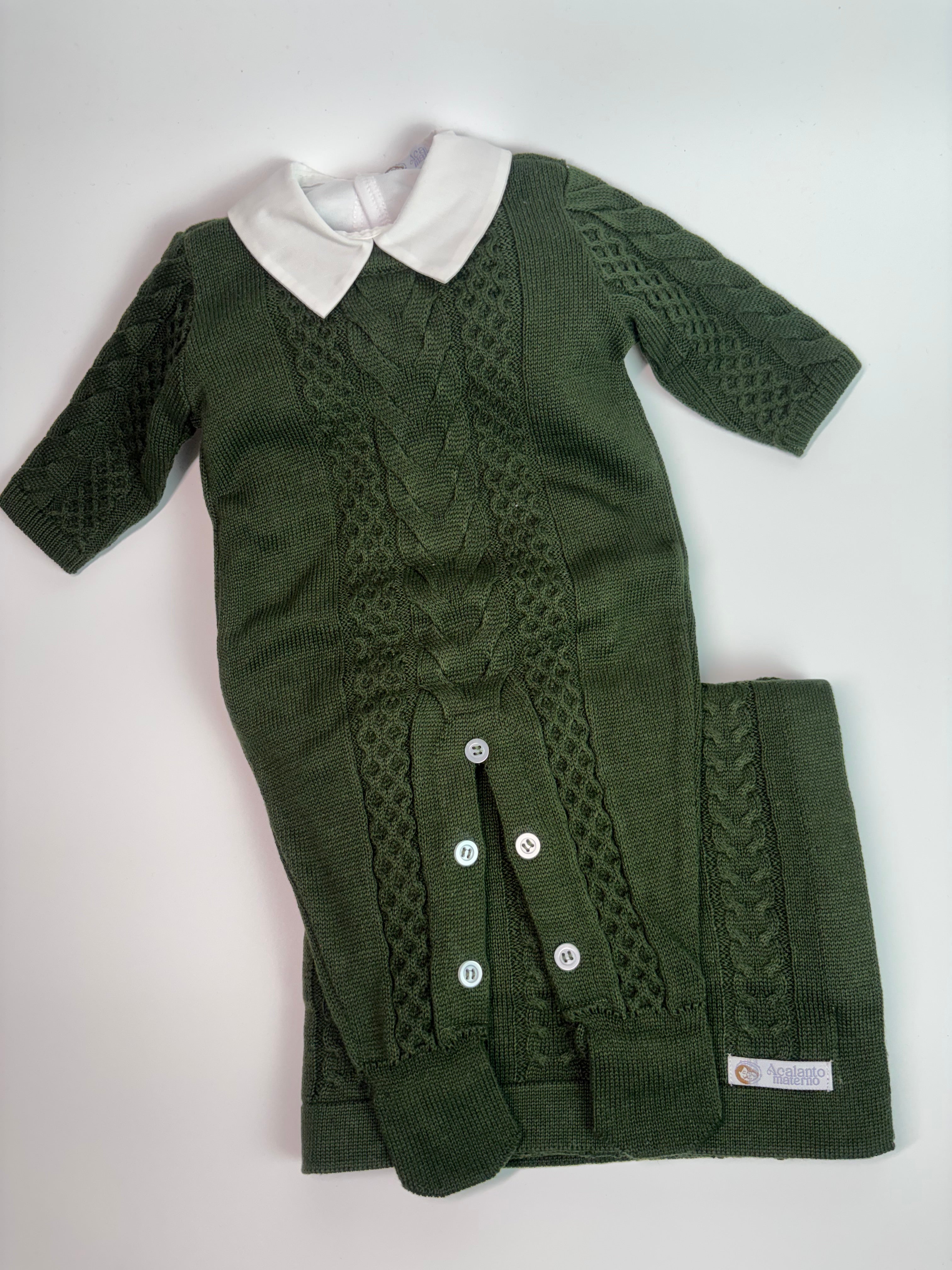Conjunto Saída de Maternidade - Macacão Aimê (Verde Militar)