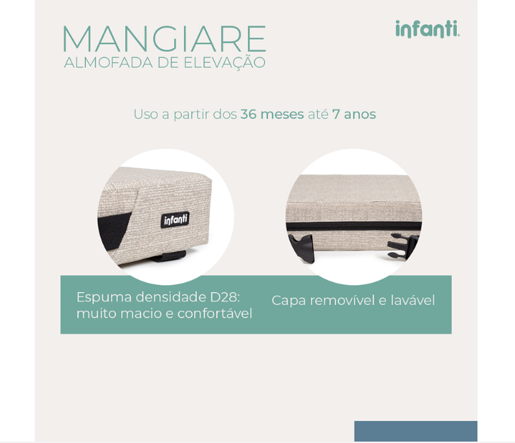 Almofada para fixação na cadeira de adulto