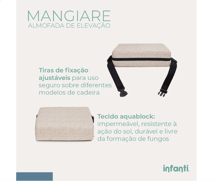 Almofada para fixação na cadeira de adulto